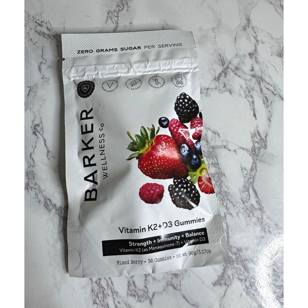 Barker Wellness Co Vitamin K2 + D3 Gummies Vegan Sugar Free Mixed Berry 30